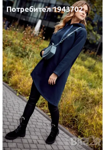 Асиметрична дамска туника в тъмносин цвят FI726, снимка 3 - Туники - 48288359