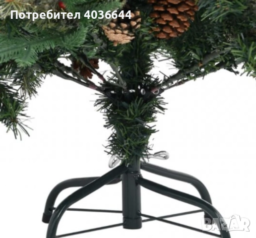 Изкуствена елха Luxury Diamond с червен глог и шишарки