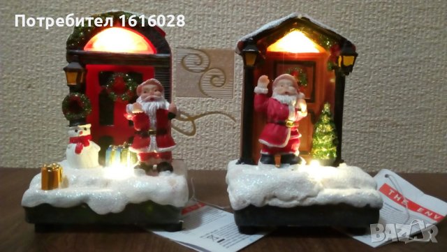 Коледна LED светеща мини сцена дядо Коледа пред вратата на MAGIC VILLAGЕ., снимка 4 - Декорация за дома - 42993376