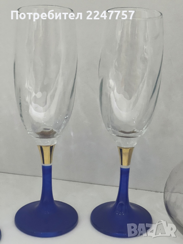 Чаши за вино синьо стъкло , снимка 3 - Чаши - 44847505