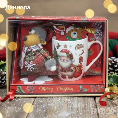Коледен подаръчен комплект с чаша, лъжичка и мека играчка – моментална празнична атмосфера у дома, снимка 5 - Други стоки за дома - 52570840