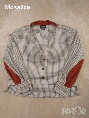 Barbour Cropped блейзър риза като ново, каре, размер S/M, снимка 2 - Ризи - 53596399