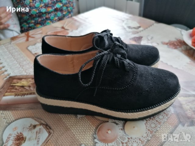 Черни обувки оксфорд, снимка 2 - Дамски ежедневни обувки - 33195758
