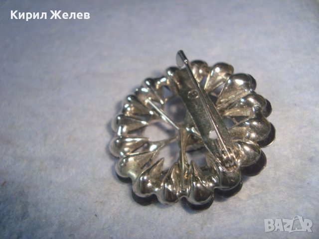 СТАРА ВИНТИДЖ СТИЛ РЕТРО - АРТ СРЕБРИСТА БРОШКА с ФАСЕТИРАН ГРАНАТ 71251, снимка 7 - Други - 37660852