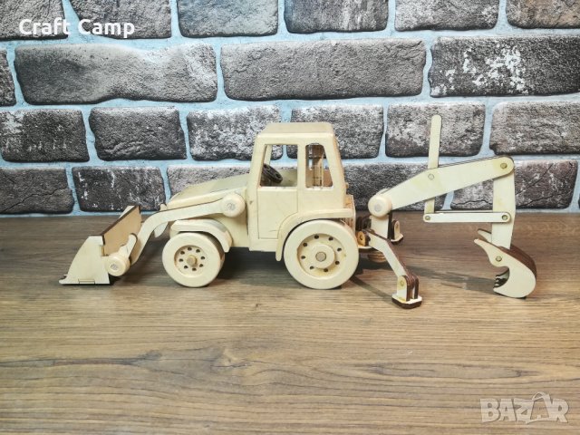 Дървен макет на Багер - Craft Camp, снимка 9 - Коли, камиони, мотори, писти - 43281737