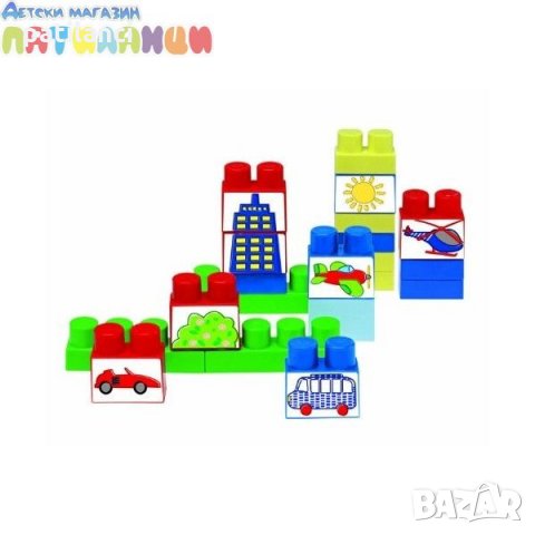 Количка конструктор с MAXI блокчета ECOIFFIER ABRICK 20 части, снимка 3 - Конструктори - 28337049