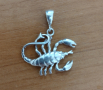 Сребърна висулка скорпион , снимка 1 - Колиета, медальони, синджири - 44911838