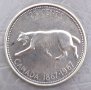 Сребърна монета 25 цента 1967 г. Канада, снимка 2