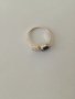 Сребърен пръстен с цвете с цирконий и седеф. Сребро проба 925., снимка 3