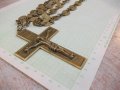 Синджир с кръст и разпятието стари от бронз - 192 гр., снимка 6