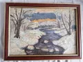 Зимни пейзажи Търново маслени бои подпис JB, снимка 2
