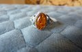 Сребърни пръстени с балтийски кехлибар. 1 камък, снимка 1 - Пръстени - 43435160