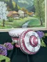Кокетна керамична захарница ръчно рисувана.Без забележки., снимка 2