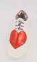 Love Moschino, Кожени спортни обувки със сърцевидна апликация, Бял/Червен, снимка 5