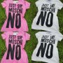 Дамска тениска Just Say Moschino Print във розов и мръсно бял цвят, снимка 1 - Тениски - 28868391