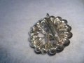 СТАРА ВИНТИДЖ СТИЛ РЕТРО - АРТ СРЕБРИСТА БРОШКА с ФАСЕТИРАН ГРАНАТ 71251, снимка 7