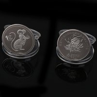 Монета нова година 2020 годината на плъха според китайския календар, снимка 2 - Арт сувенири - 27251218