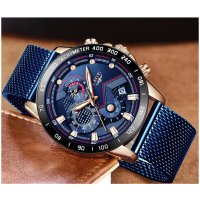 Мъжки часовник Lige Sport Watch, Водоустойчив, Неръждаема стомана, снимка 5 - Мъжки - 40245950