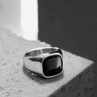 Златист и сребрист мъжки пръстен от полирана стомана, снимка 6 - Пръстени - 39317444