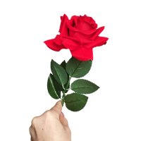 782 Изкуствена роза червена разцъфнала декорация за дом 60см, снимка 3 - Изкуствени цветя - 24465500