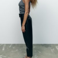 Нов кожен панталон Zara, размер M/L, снимка 2 - Панталони - 39920617