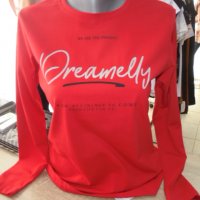 памучна блузка в червено, снимка 1 - Блузи с дълъг ръкав и пуловери - 38272384