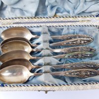 Невероятен комплект от сребърни лъжички с филигран. №0157, снимка 2 - Антикварни и старинни предмети - 33029417