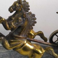 Голяма статуя на гладиатор в колесница с коне, снимка 10 - Антикварни и старинни предмети - 43830344