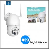 БЕЗЖИЧНА ВЪНШНА ВЪРТЯЩА WIFI FULL HD IP CAMERA КАМЕРА 5MP LENS FULL HD 1080Р С 8 БРОЯ IR СВЕТЛИНИ, снимка 3 - IP камери - 28702235