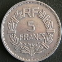 5 франка 1946 В, Франция, снимка 2 - Нумизматика и бонистика - 28433996