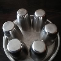 Комплект посребрени чаши с табла, снимка 2 - Чаши - 44016164