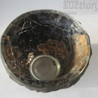 стара стъклена чаша - свещник, стъкло, снимка 4 - Декорация за дома - 28875961