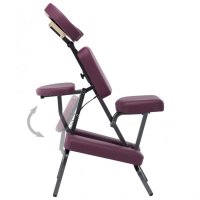 Стол за масаж, изкуствена кожа, бордо, 122x81x48 см, снимка 3 - Друго търговско оборудване - 40299406