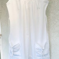 Бяла рокля-туника с дантела кроше Италия , снимка 11 - Рокли - 37272233