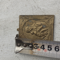 Малка нагръдна масивна бронзова икона, снимка 4 - Антикварни и старинни предмети - 44864237