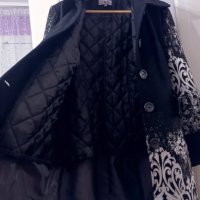 Дамско черно палто 46 размер марка Денс, снимка 3 - Палта, манта - 43545954
