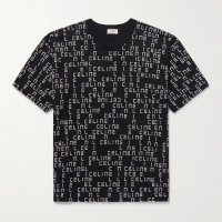 CELINE Black Monogram Digital Logo Print Мъжка Тениска size M и XL, снимка 2 - Тениски - 43563730