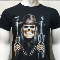 Нова мъжка тениска с дигитален печат Череп с пистолети, снимка 11 - Тениски - 29050863