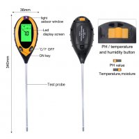 2593 4в1 Уред за измерване PH  на почвата,температура,влажност и интезитед на светлина, снимка 4 - Градинска техника - 28479406