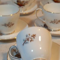 Шест двойни сета за чай английски фин костен порцелан , снимка 6 - Чаши - 40409406