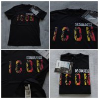Dsquared ICON черен мат има с черни букви мат и бяла мъжка фланелка тениска блуза , снимка 11 - Тениски - 40353196