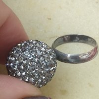 Сребърен пръстен топка с кристали "Swarovski"® / проба 925 и Житен клас , снимка 8 - Пръстени - 26286330