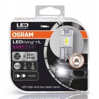 Комплект 2 броя LED крушки Osram Easy H7/H18 12V, 16W, 6500K, 1400lm, снимка 2 - Аксесоари и консумативи - 38876254