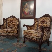 Старинна италианска барокова гарнитура, снимка 8 - Дивани и мека мебел - 39315925
