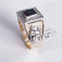 Златен мъжки пръстен "Св.Георги" -14К, снимка 1 - Пръстени - 38166496