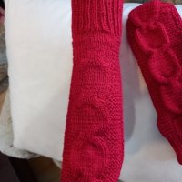 Ръчно плетени дамски чорапи размер 39, снимка 2 - Дамски чорапи - 39669964