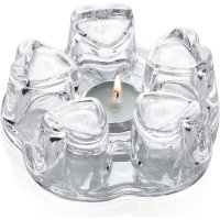Стилен свещник от огнеопорно стъкло с форми сърца, снимка 6 - Декорация за дома - 44051579