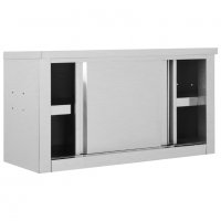 Кухненски стенен шкаф с плъзгащи врати, 90x40x50 см, стомана, снимка 5 - Шкафове - 38087971
