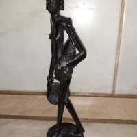 Уникална стара африканска бронзова статуетка фигура пластика, снимка 3 - Антикварни и старинни предмети - 43152805