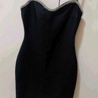  РАЗПРОДАЖБА! Уникална черна бандажна рокля с камъни камъчета Avin Alessa Cliche Balmain, снимка 13 - Рокли - 26857099